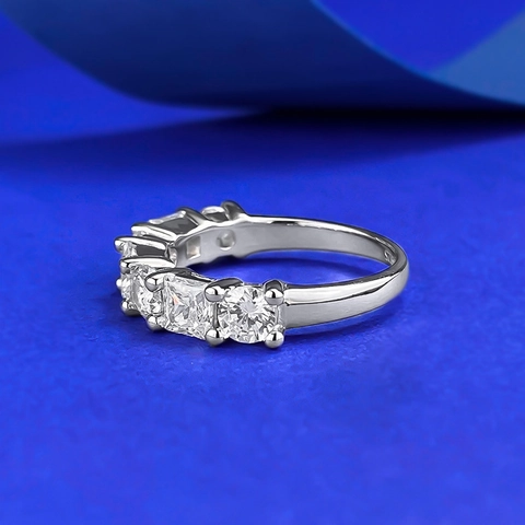 925 Sterlingsilber Geometrischer Strass Ring Für Damen Minimalistischer Modischer Stapelbarer Eternity Ring Schmuck Geschenk