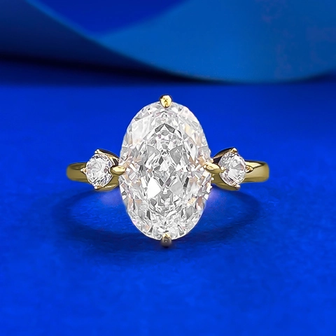 Eleganter 925 Sterlingsilber Ring Mit Ovalem Zirkonia Eingelegter Dreifachstein Hochzeit Verlobung Modeschmuck Damen