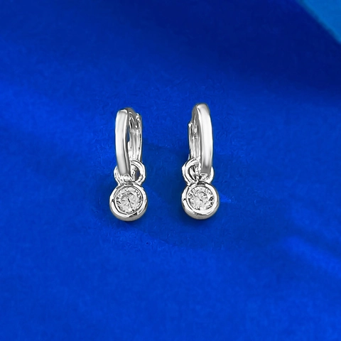 Orecchini a Bottone in Argento Sterling 925 Con Strass Rotondi Placcati in Oro Minimalisti Scintillanti Gioielli Donna