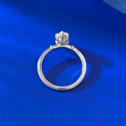 925 Sterlingsilber Marquise-Schliff Strass Ring Vintage Knoten Twist Texturiertes Band Luxusschmuck Für Damen Hochzeitsgeschenk