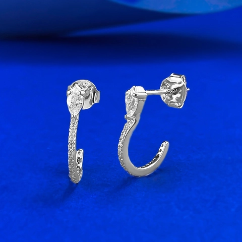 Orecchini a Bottone in Argento Sterling 925 a Forma di Serpente Con Strass Marquise Piccoli Eleganti Gioielli da Donna