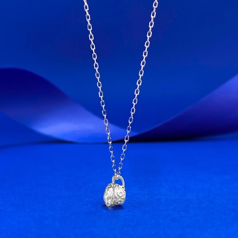 S925 Sterlingsilber Runder Strass Anhänger Halskette Für Damen Elegante Geometrische Kette Mode Schmuck Geschenk Zubehör