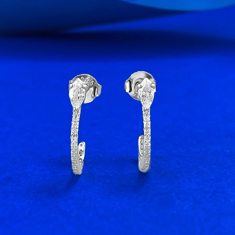 Orecchini a Bottone in Argento Sterling 925 a Forma di Serpente Con Strass Marquise Piccoli Eleganti Gioielli da Donna