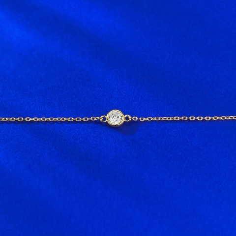 Bracciale a Bolle in Argento Sterling 925 Minimalista Con Strass Singolo Catena Regolabile Placcata Oro Gioielli di Moda Elegante Regalo per Donna