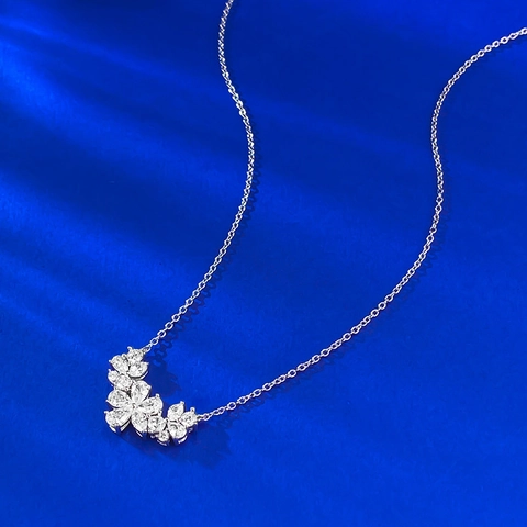 Luxus 925 Sterlingsilber Gänseblümchen Blume Anhänger Halskette Mit Weißem Strass Eingelegt Verstellbare Kette Damen Schmuck