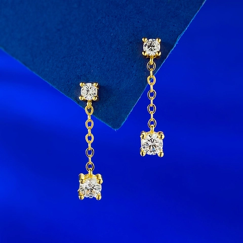925 Sterlingsilber Lange Quaste Ohrhänger Für Damen Einfache Mode Geometrische Runde Strass Eingelegte Ohrringe Schmuck Geschenk