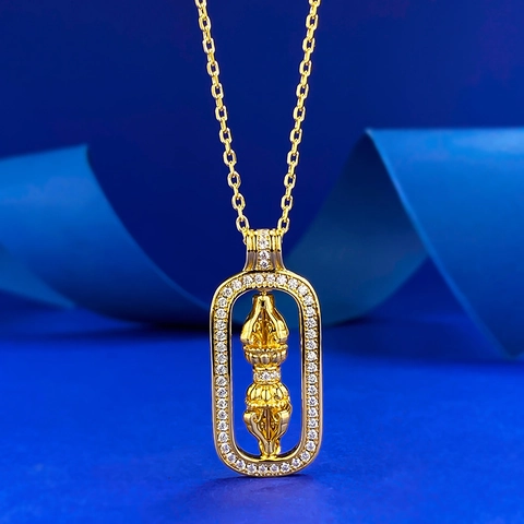 925 Sterling Silver Vajra Cross Pendant Necklace For Men Women Gold Plated Rhinestone Religious Amulet Fashion Jewelry Gift