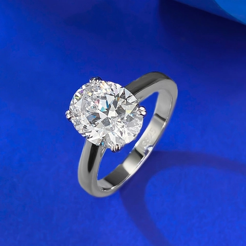 925 Sterling Silver Oval Cut Large Rhinestone Inlaid Ring For Women Fashion Jewelry Wedding Banquet Engagement Finger Ring