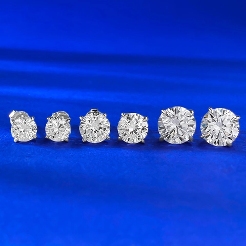 Classici Orecchini a Bottone Taglio Brillante Tondo Argento Sterling 925 Strass Intarsiati Gioielli Moda per Uomo Donna