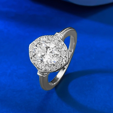 Vintage 925 Sterling Zilveren Ovaal Geslepen Halo Ring Voor Vrouwen Luxe Strass Ingelegde Mode Sieraden Bruiloft Vingerring