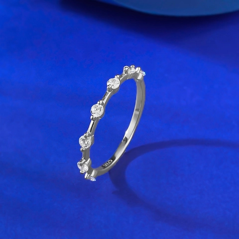 S925 Sterlingsilber Minimalistisch Ring Für Damen Gold Silber Plattiert Stapelbar Strass Bandring Elegant Mode Schmuck Geschenk