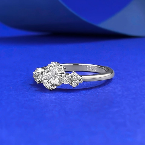 925 Sterlingsilber Rund Strass Ring Für Damen Elegant Stapelbar Minimalistisch Mode Schmuck Versilbert Fingerring Verlobung Geschenk