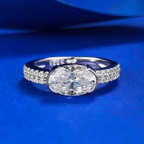 925 Sterlingsilber Ovaler Strass Ring Für Damen Eleganter Großer Stein Eingelegter Pendelstil Mode Schmuck Fingerring