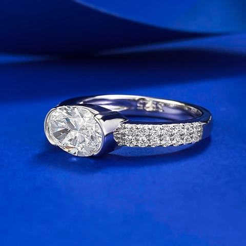 925 Sterlingsilber Ovaler Strass Ring Für Damen Eleganter Großer Stein Eingelegter Pendelstil Mode Schmuck Fingerring