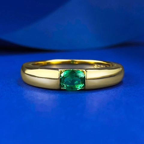 S925 Sterling Zilver Verguld Ovaal Groen Strass Ring Voor Vrouwen Elegante Vintage Verloving Sieraden Vingerring