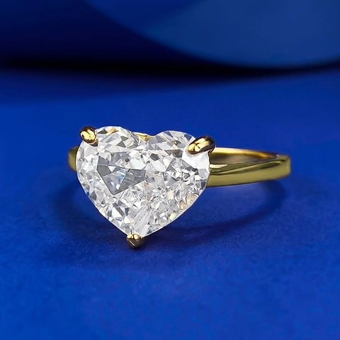 Elegante Anello a Cuore in Argento Sterling 925 per Donna Moda con Strass Intarsiati Gioielli Versatili Quotidiani Regalo