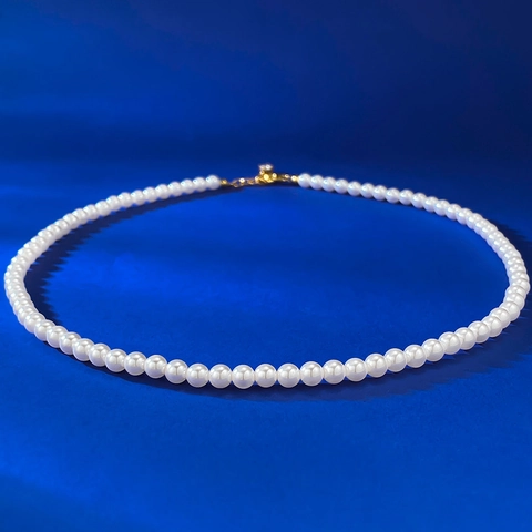 Collana di Perle in Argento Sterling 925 per Donna Minimalista Francese Perla Artificiale Bianca Pendente in Strass Gioielli Regalo