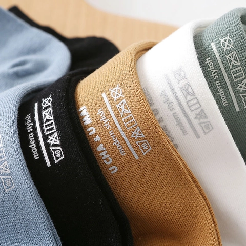 Calcetines Cortos de Algodón para Hombre Transpirables Casuales de Negocios Color Sólido Letras Estampadas de Verano Delgados