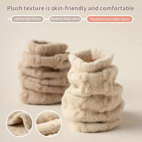 Women Thickened Fuzzy Sleep Socks Winter Warm Thermal Australian Fleece Cable Knit Mid-Calf Home Floor Socks Comfort Bed Socks