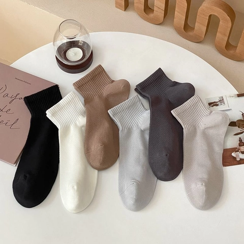 Calcetines Invisibles de Algodón Casual para Hombre Color Sólido Transpirables Acanalados Calcetines Deportivos para Verano Primavera