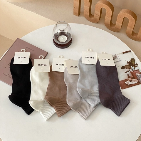 Calcetines Invisibles de Algodón Casual para Hombre Color Sólido Transpirables Acanalados Calcetines Deportivos para Verano Primavera