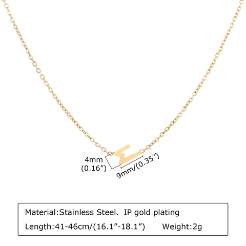 Collana con Ciondolo Lettera M in Acciaio Inossidabile Dorato per Donna Gioielli Geometrici con Alfabeto Personalizzati