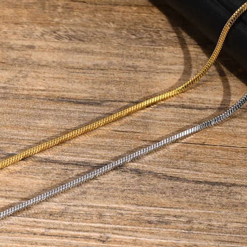 Bracciale a Catena di Serpente Quadrata in Acciaio Inossidabile Minimalista Oro Argento Placcato Catena Liscia Uomo Donna Gioielli Cavigliera