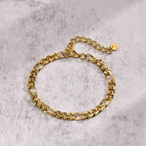 Men Fashion Stainless Steel Figaro Chain Bracelet Adjustable Gold Silver Plated Link Chain Hip Hop Streetwear Jewelry For Men