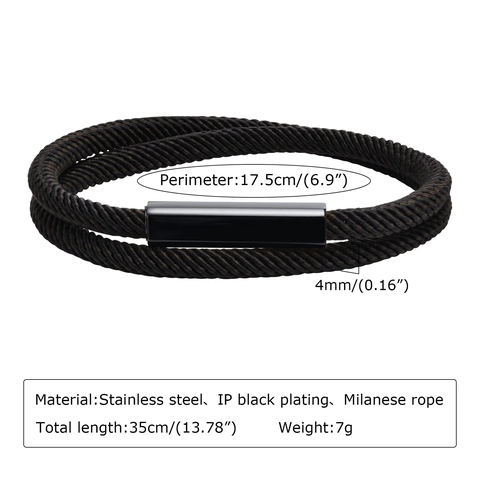 Roestvrij Staal Dubbellaags Milanese Touw Gevlochten Armband Voor Dames Heren Magneetsluiting Geometrisch Minimalistisch Sieraden