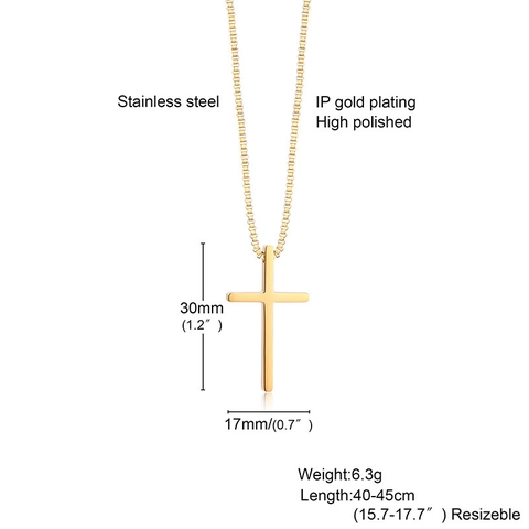 Minimalist Stainless Steel Cross Pendant Necklace For Women Adjustable Box Chain Gold Silver Rhinestone Fashion Jewelry Necklace