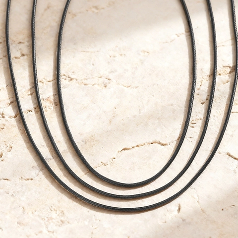 Collana in Corda Cerata Nera Minimalista Con Chiusura a Moschettone in Acciaio Inossidabile Catena di Estensione Fai-da-Te Donna Uomo
