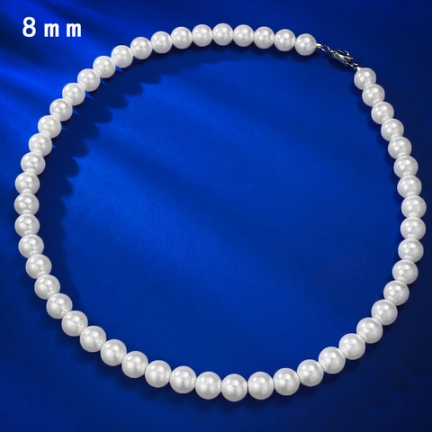 Collana in Argento Sterling 925 con Perla Artificiale Vintage da Donna Elegante Francese Perla Bianca Gioielli Regalo