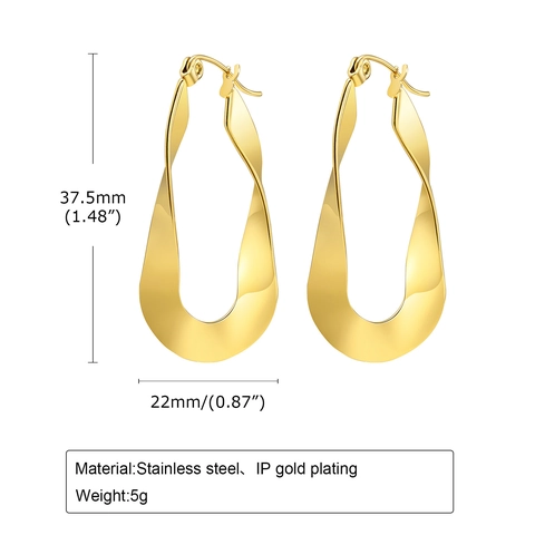 Minimalistisch Edelstahl Mobius Twist Creolen Für Damen Vergoldet Geometrische Poliert Metall Schleife Ohrringe Schmuck Geschenk