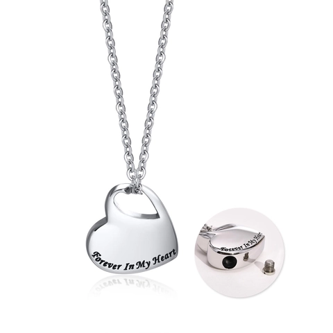 Edelstahl Herz Urne Halskette Forever In My Heart Gedenkanhänger Für Asche Herren Damen Vintage Schmuck Geschenk