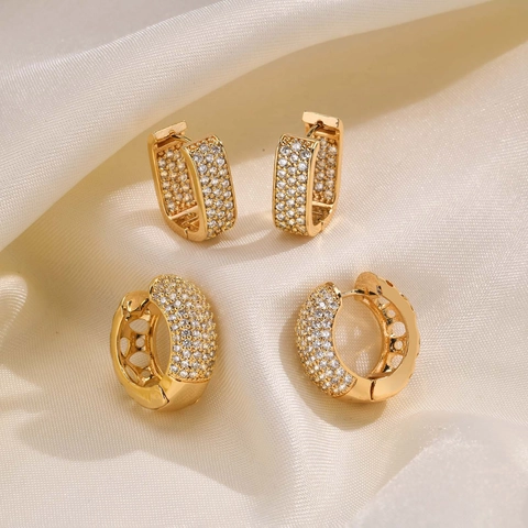 Mode Edelstahl Strass Geometrische Creolen Für Damen Gold Vergoldet Stern Anhänger Tropfenohrringe Täglich Schmuck Geschenk