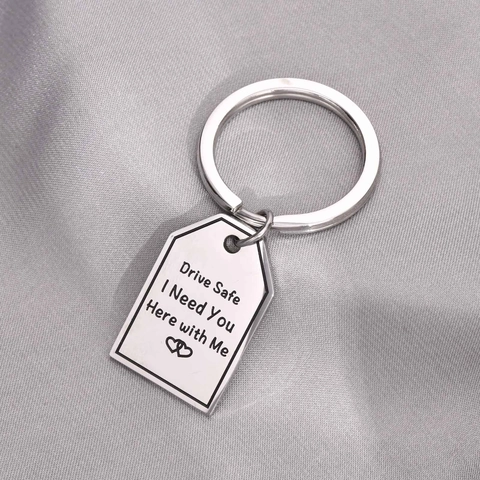 Llavero de Acero Inoxidable Grabado Drive Safe I Need You Here With Me Best Dad Ever Super Daddy Llavero de Metal Regalo