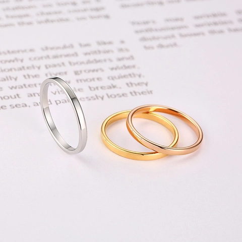 Minimalistischer Edelstahl Ring Für Damen Hochglanzpoliert Schmaler Bandring Stapelbarer Modeschmuck Fingerring Zubehör