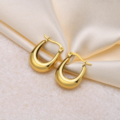 Europäische Mode U-Förmige Edelstahl Ohrringe Vergoldet Tropfen Geometrische Leverback Ohrringe Für Damen Schmuck Geschenk