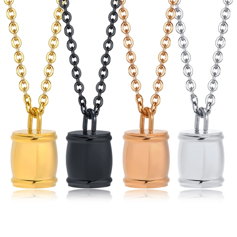 Collar de Urna Conmemorativa Cilíndrica de Acero Inoxidable para Cenizas Colgante Minimalista Pulido que se Puede Abrir Joyas Unisex