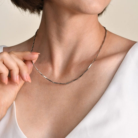 Collar de Cadena de Acero Inoxidable Minimalista Para Mujer Chapado en Oro de 18K Collar de Eslabones Geométricos Ajustables Joyería de Moda