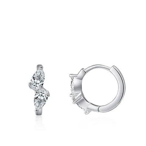 925 Sterling Silver Teardrop Zirconia Hoop Earrings For Women Light Luxury Pear Shape Cubic Zirconia Huggie Earrings Jewelry