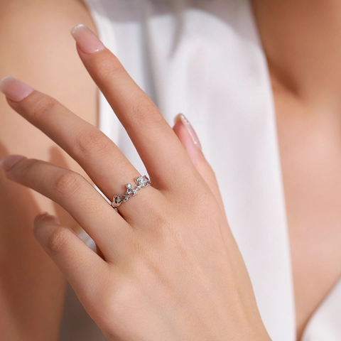 925 Sterlingsilber Dornenranke Ring Für Damen Nische Design Zirkonia Eingelegt Retro Minimalistisch Stil Trendiger Fingerring Schmuck