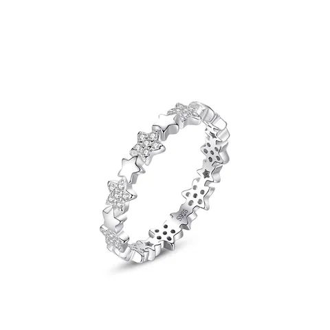 S925 Sterling Silver Star Ring For Women Minimalist Pave Zirconia Band Ring Elegant Aesthetic Korean Style Jewelry Gift