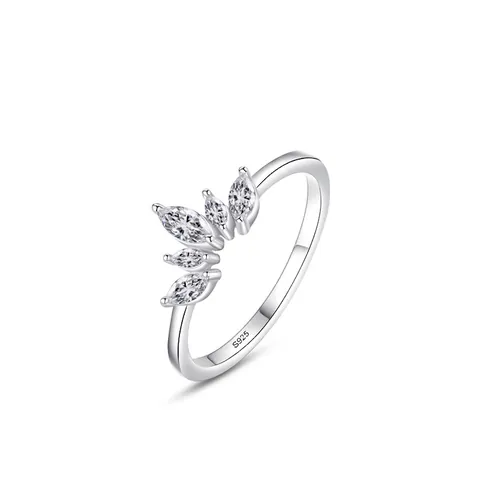 Princess Crown Ring 925 Sterling Silver Marquise Zirconia Micro Inlaid Ring Elegant Party Fashion Jewelry Gift For Women