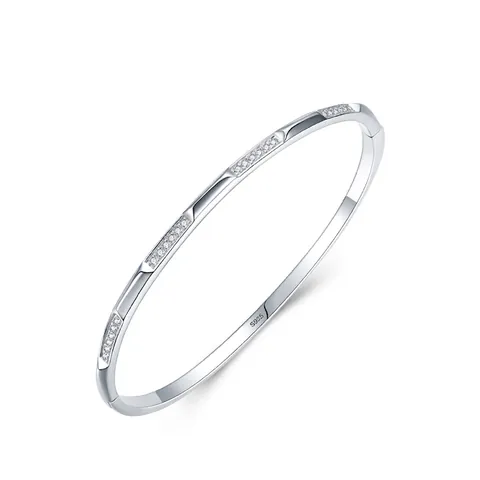 Minimalistische 925 Sterling Zilveren Armring Voor Dames Met Strass Micro-Inlay Gesegmenteerde Open Armband Sieraden