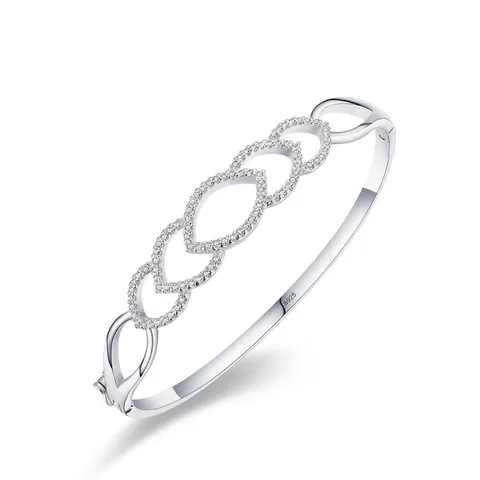 925 Sterlingsilber Hohl Blatt Armreif Für Damen Luxuriös Strass Kette Armband Mode Schmuck Pendler Geschenk