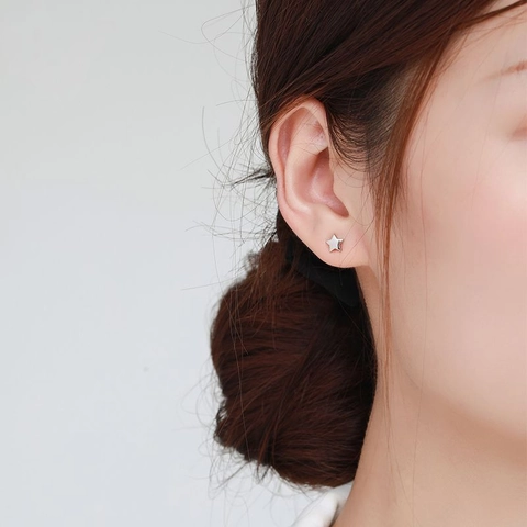 925 Sterlingsilber Stern Ohrstecker Für Damen Minimalistische Zierliche Hochglanzpolierte Sternform Mode Schmuck Geschenk