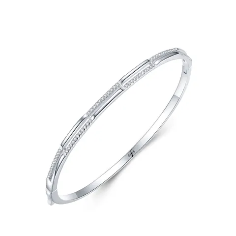 S925 Sterlingsilber Zweischichtiger Linien Armreif Für Damen Eleganter Strass Eingelegter Offener Armband Schmuck Geschenk