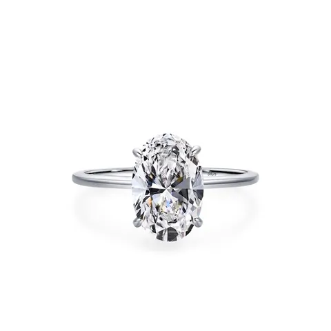 Luxus 925 Sterlingsilber Oval Schliff Zirkonia Ring Minimalistisch Galvanisiert Poliert Damen Ring Verlobung Hochzeit Schmuck Geschenk