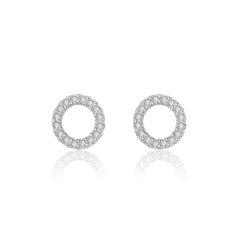 925 Sterlingsilber Runde Hohle Ohrstecker Strass Besetzte Kreisförmige Ohrringe Damen Minimalistischer Mode Schmuck Geschenk